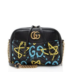 Gucci Matelasse Leather GG Marmont Ghost Medium Camera Bag